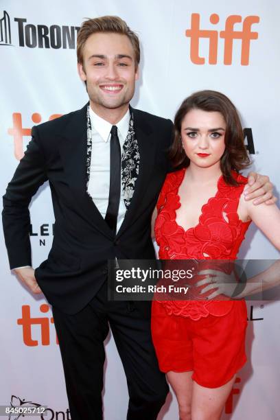 Douglas Booth and Maisie Williams attend the "Mary Shelley" premiere during the 2017 Toronto International Film Festival at Roy Thomson Hall on...