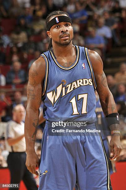 Dee Brown of the Washington Wizards stands on the court during the game against the Orlando Magic on November 8, 2008 at Amway Arena in Orlando,...