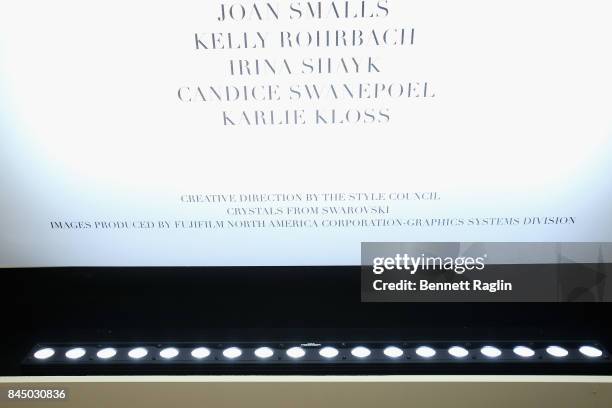 View of signage at Harper's BAZAAR Celebration of "ICONS By Carine Roitfeld" at The Plaza Hotel presented by Infor, Laura Mercier, Stella Artois,...