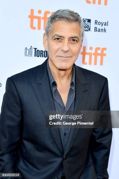 George Clooney attends the "Suburbicon" premiere during the 2017 Toronto International Film Festival at Princess of Wales Theatre on September 9,...