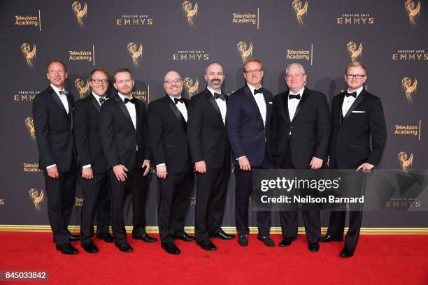 The team from 'Archer' attends day 1 of the 2017 Creative Arts Emmy Awards at Microsoft Theater on September 9, 2017 in Los Angeles, California.