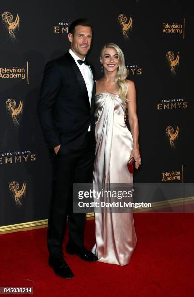 Professional hockey player Brooks Laich and actress Julianne Hough attend the 2017 Creative Arts Emmy Awards at Microsoft Theater on September 9,...