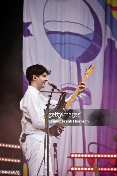 German singer Marius Lauber aka Roosevelt performs live on stage during first day at the Lollapalooza Festival on September 9, 2017 in...