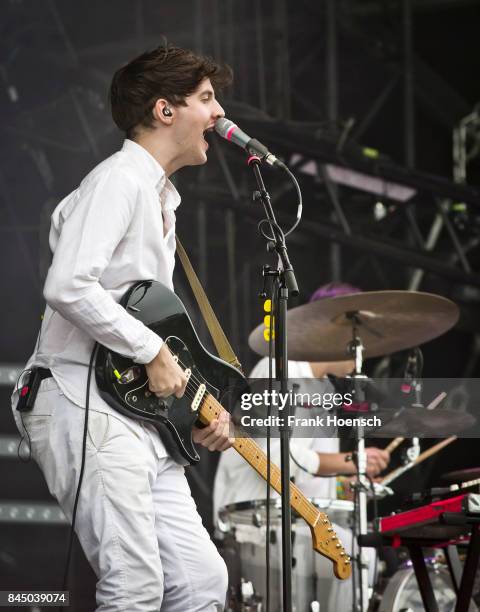 German singer Marius Lauber aka Roosevelt performs live on stage during first day at the Lollapalooza Festival on September 9, 2017 in...