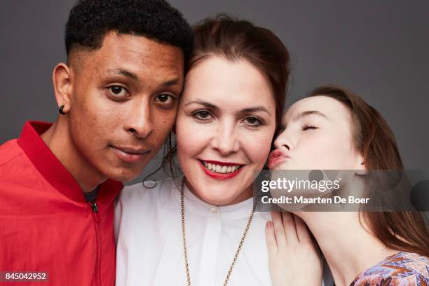 Ryan Lincoln, Aoife McArdle, Anne Skelly from the film "Kissing Candice" poses for a portrait during the 2017 Toronto International Film Festival at...