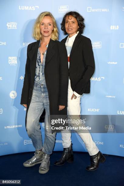 Ulrike Folkerts and her girlfriend Katharina Schnitzler attend the 'Gabo: Fame presented by Lumas' Exhibition Opening at Humboldt-Box on September 9,...