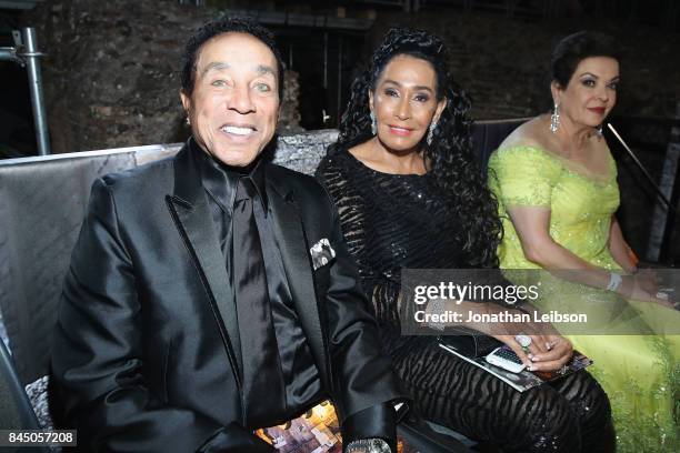 Frances Glandney and Smokey Robinson attend at the Andrea Bocelli show as part of the 2017 Celebrity Fight Night in Italy Benefiting The Andrea...