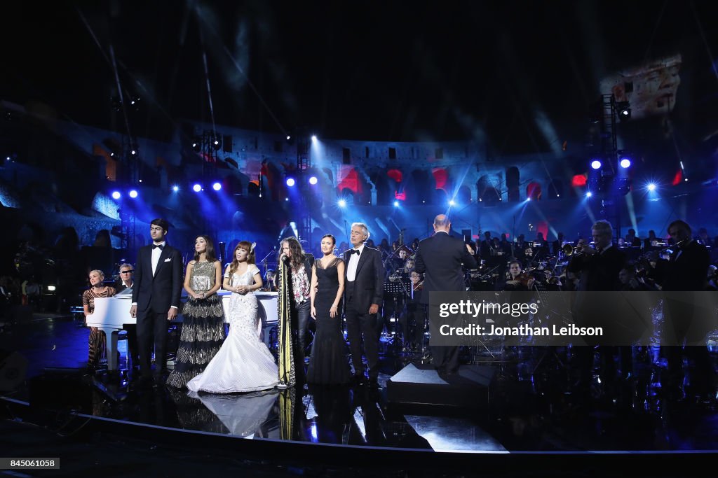 2017 Celebrity Fight Night Italy's Andrea Bocelli Show at the historic Rome Colesseum