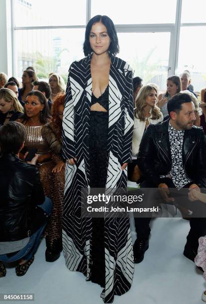 Leigh Lezark attends the Christian Siriano collection during the September 2017 New York Fashion Week: The Shows at Pier 59 on September 9, 2017 in...