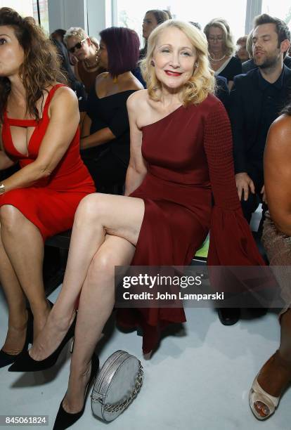 Patricia Clarckson attends the Christian Siriano collection during the September 2017 New York Fashion Week: The Shows at Pier 59 on September 9,...