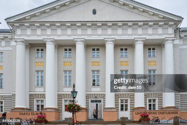 tartu university main building - estonia school stock pictures, royalty-free photos & images