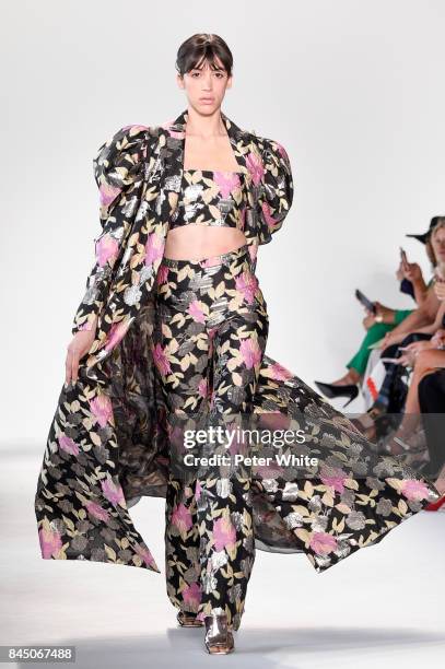 Model walks the runway at the Christian Siriano fashion show during New York Fashion Week: The Shows at Pier 59 on September 9, 2017 in New York City.