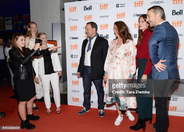 Cast and crew of 'I Kill Giants' pose for a photo during the 2017 Toronto International Film Festival at TIFF Bell Lightbox on September 9, 2017 in...