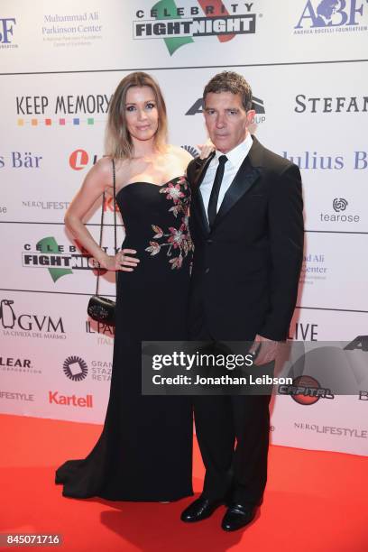 Nicole Kempel and Antonio Banderas attend the Dinner at Galleria Doria Pamphilj as part of the 2017 Celebrity Fight Night in Italy Benefiting The...