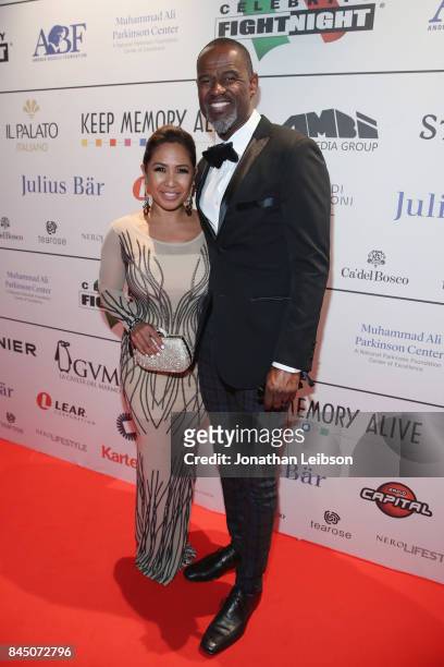 Brian McKnight and Leilani Mendoza attend the Dinner at Galleria Doria Pamphilj as part of the 2017 Celebrity Fight Night in Italy Benefiting The...