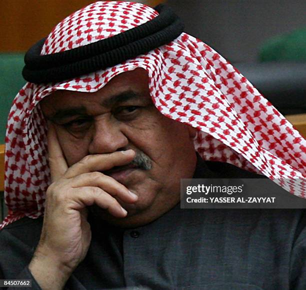 Kuwaiti Minister of Finance Mustafa al-Shamali attends a parliament session in Kuwait City on January 28, 2009. Kuwait's parliament voted on January...