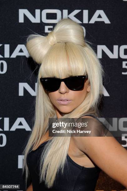 Lady Ga-Ga attends the Nokia 5800 launch party held at Punk Soho on January 27, 2009 in London, England.