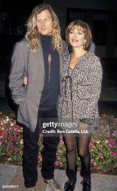 Actress Marina Sirtis and husband Michael Lamper attending the premiere of "Star Trek Generations" on November 17, 1994 at Paramount Studios in...