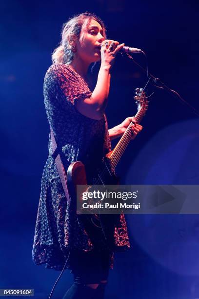 Jenny Lee Lindberg of Warpaint opens the show during Depeche Mode's Global Spirit Tour at Madison Square Garden on September 9, 2017 in New York City.