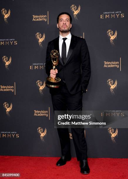 Producer Ezra Edelman poses in the pressroom during the 2017 Creative Arts Emmy Awards at Microsoft Theater on September 9, 2017 in Los Angeles,...