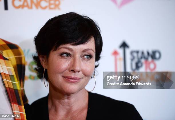 Actress Shannen Doherty arrives at the Farrah Fawcett Foundation's "Tex-Mex Fiesta" event honoring Stand Up To Cancer at the Wallis Annenberg Center...