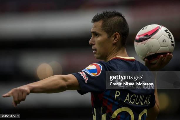 Paul Aguilar of America looks on during the 8th round match between America and Veracruz as part of the Torneo Apertura 2017 Liga MX at Azteca...