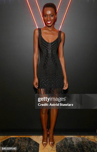 Model Herieth Paul attends a night at the Maybelline Mansion presented by V on September 9, 2017 in New York City.