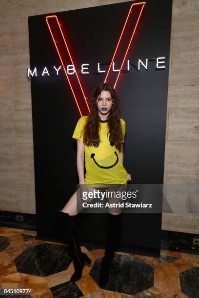 Model Charlotte Kemp Muhl attends a night at the Maybelline Mansion presented by V on September 9, 2017 in New York City.