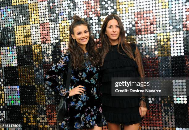 Actress Victoria Justice and designer Rebecca Minkoff attend Rebecca Minkoff fashion show during New York Fashion Week at Rebecca Minkoff on...