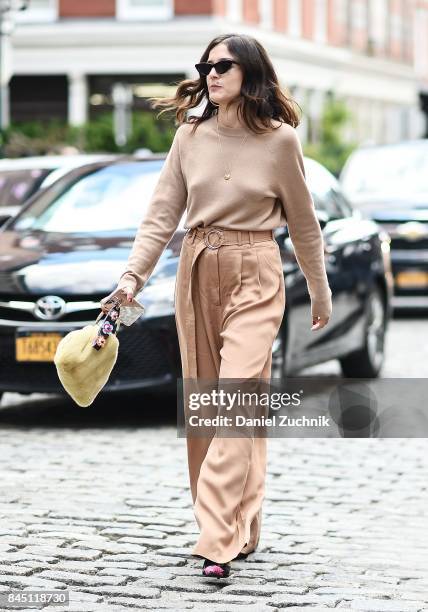 Eleanora Carisi is seen outside the Tibi show during New York Fashion Week: Women's S/S 2018 on September 9, 2017 in New York City.