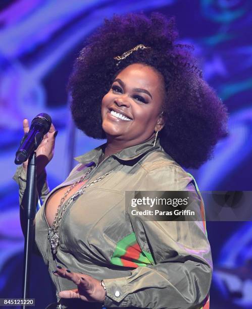 Singer Jill Scott performs onstage at 2017 ONE Music Fest at Lakewood Amphitheatre on September 9, 2017 in Atlanta, Georgia.