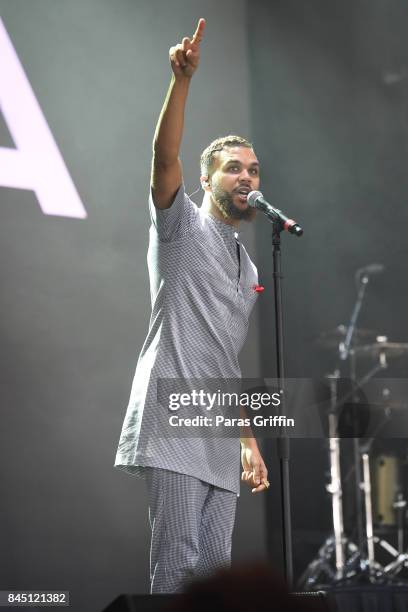 Singer Jidenna performs onstage at 2017 ONE Music Fest at Lakewood Amphitheatre on September 9, 2017 in Atlanta, Georgia.