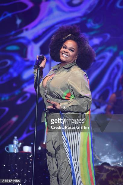 Singer Jill Scott performs onstage at 2017 ONE Music Fest at Lakewood Amphitheatre on September 9, 2017 in Atlanta, Georgia.