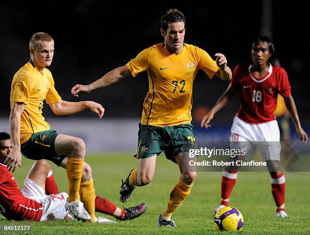 Dean Heffernan of Australia in action during the AFC Asian Cup 2011 Qualification match between Indonesia and Australia held at Gelora Bung Karno...