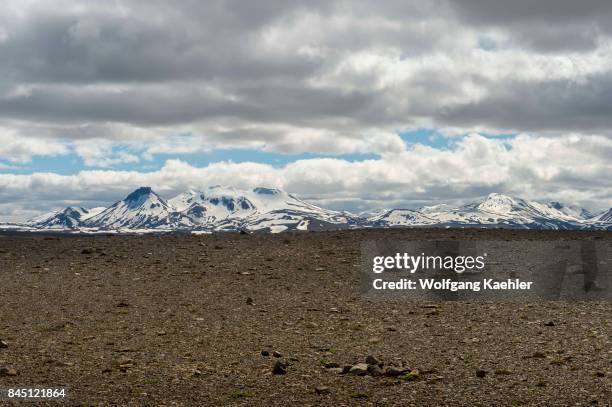 View of the Kerlingarfjoll mountain range from the northwestern highlands in Iceland.