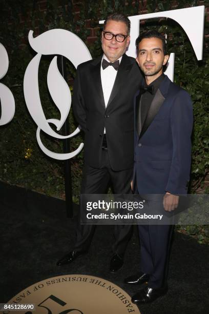 Mark Tritton and Imran Amed attend 2017 BoF 500 Gala at Public Hotel on September 9, 2017 in New York City.