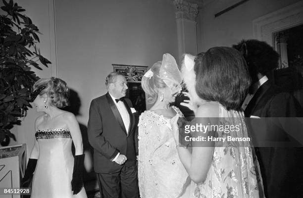 Guests at Truman Capote's Black-and-White Ball in the Grand Ballroom of the Plaza Hotel, New York City, 28th November 1966.