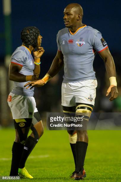 Khaya Majola and Victor Sekekete of Kings during the Guinness PRO14 rugby match between Connacht Rugby and Southern Kings at the Sportsground in...