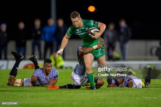 Matt Healy of Connacht runs with the ball during the Guinness PRO14 rugby match between Connacht Rugby and Southern Kings at the Sportsground in...