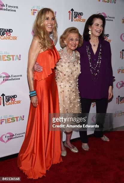 Farrah Fawcett Foundation President & CEO Alana Stewart, philanthropist Barbara Davis and former film executive Sherry Lansing arrive at the Farrah...
