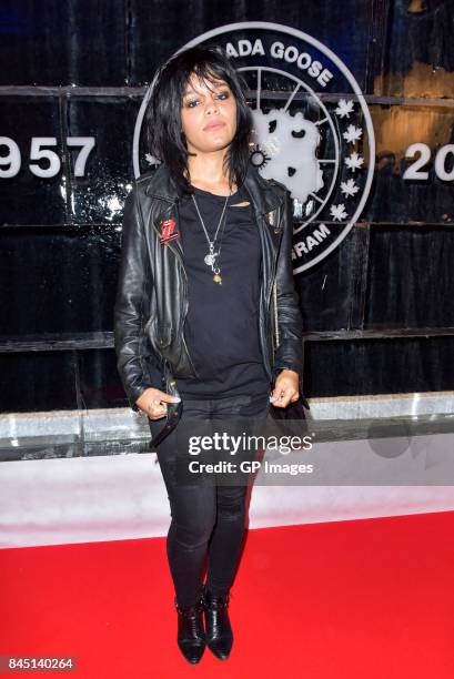 Canadian songwriter Fefe Dobson attends the "Canada Goose's 60th Anniversary" at Four Seasons Hotel on September 9, 2017 in Toronto, Canada.