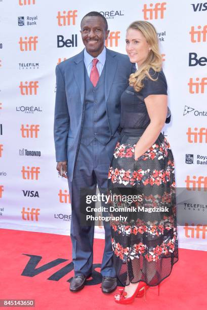 Toronto Raptors coach Dwane Casey and wife Brenda Casey attend "The Carter Effect" premiere at Princess of Wales Theatre on September 9, 2017 in...