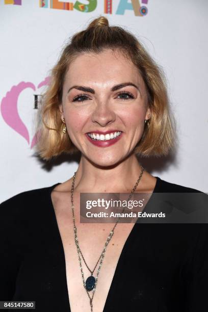 Actress Chantelle Albers arrives at the Farrah Fawcett Foundation's "Tex-Mex Fiesta" event honoring Stand Up To Cancer at the Wallis Annenberg Center...