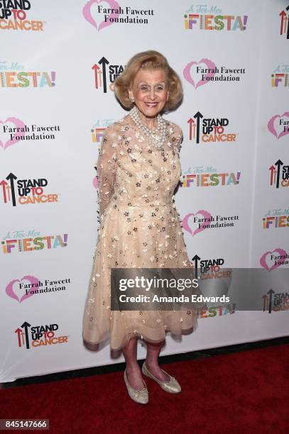 Philanthropist Barbara Davis arrives at the Farrah Fawcett Foundation's "Tex-Mex Fiesta" event honoring Stand Up To Cancer at the Wallis Annenberg...