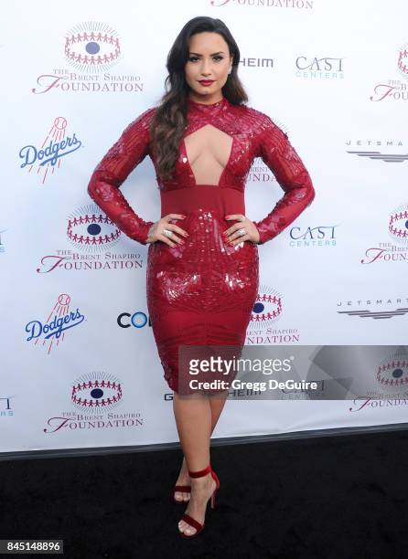 Demi Lovato arrives at the annual Brent Shapiro Foundation For Alcohol and Drug Prevention Summer Spectacular at a Private Residence on September 9,...