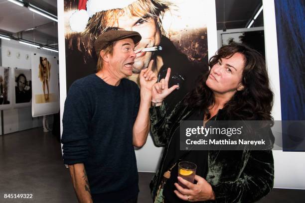 Campino and Gabo attend the 'Gabo: Fame' Exhibition Opening at Humbold-Box on September 9, 2017 in Berlin, Germany.