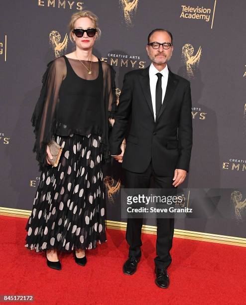 Producer Alexis Bloom;Fisher Stevens arrives at the 2017 Creative Arts Emmy Awards - Day 1 at Microsoft Theater on September 9, 2017 in Los Angeles,...