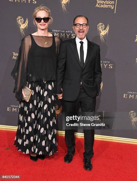 Producer Alexis Bloom;Fisher Stevens arrives at the 2017 Creative Arts Emmy Awards - Day 1 at Microsoft Theater on September 9, 2017 in Los Angeles,...