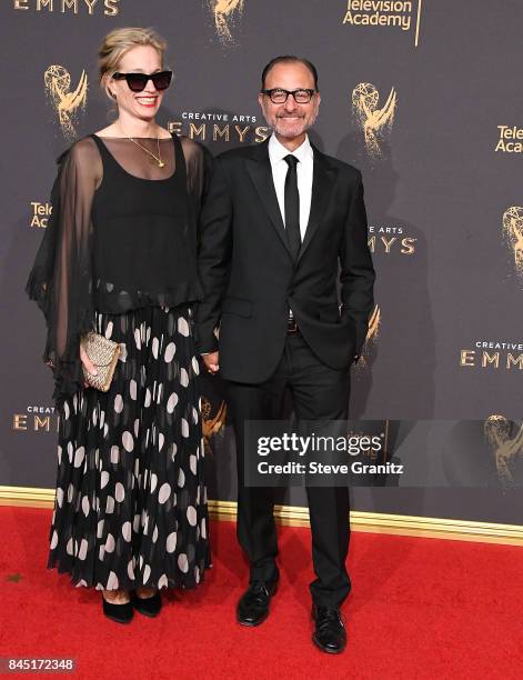 Producer Alexis Bloom;Fisher Stevens arrives at the 2017 Creative Arts Emmy Awards - Day 1 at Microsoft Theater on September 9, 2017 in Los Angeles,...