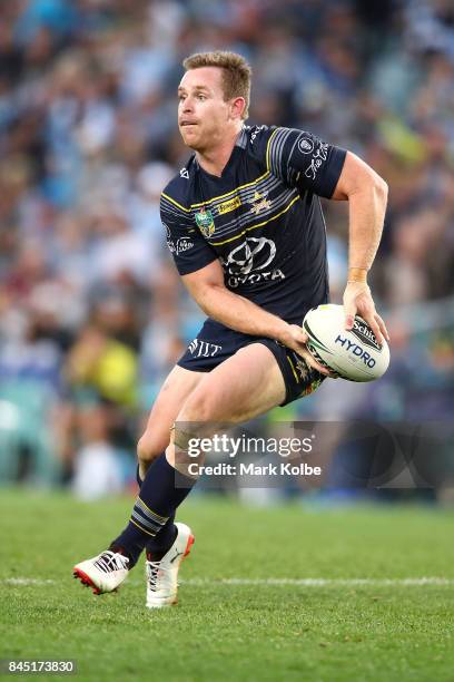 Michael Morgan of the Cowboys passes during the NRL Elimination Final match between the Cronulla Sharks and the North Queensland Cowboys at Allianz...